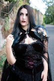 Dark in Love Gothic Black & Red Velvet Lace Corset