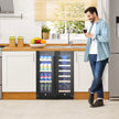2-Door Dual Zone Beverage Wine Fridge with Auto Defrost Function