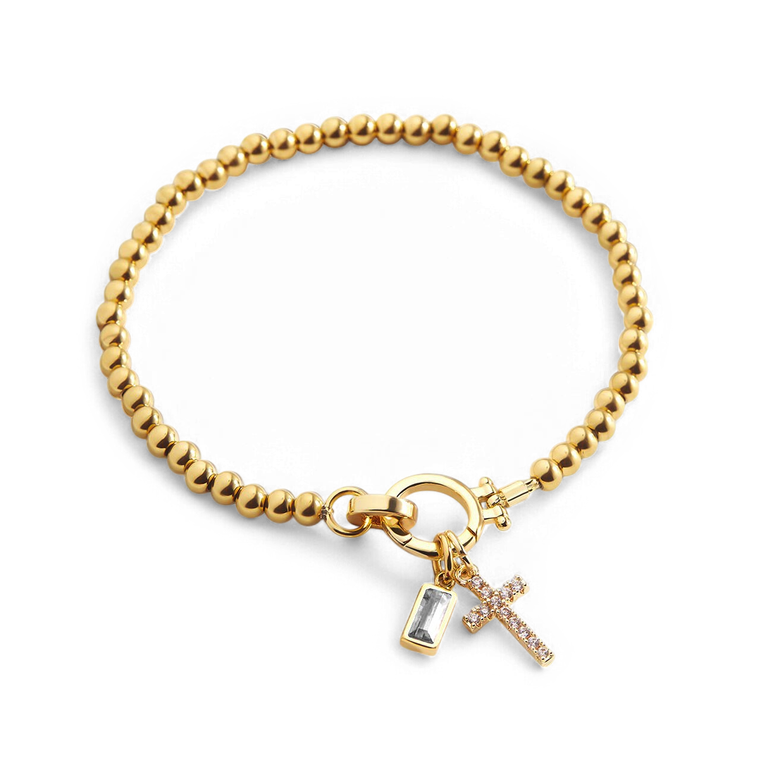 Cross Birthstone Bracelet