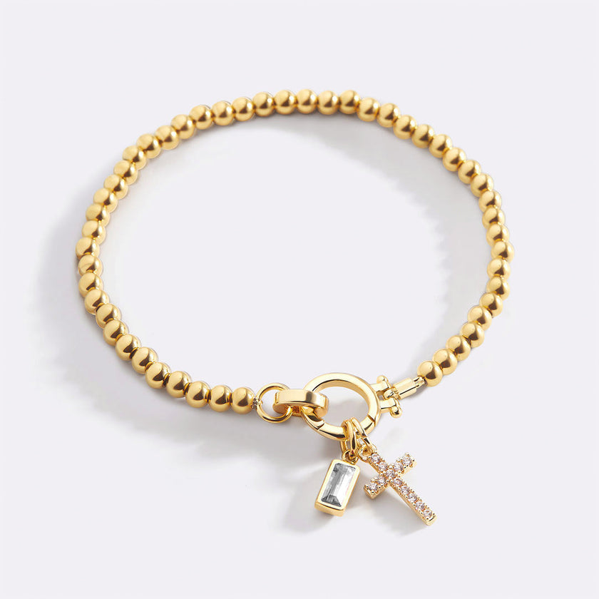 Cross Birthstone Bracelet