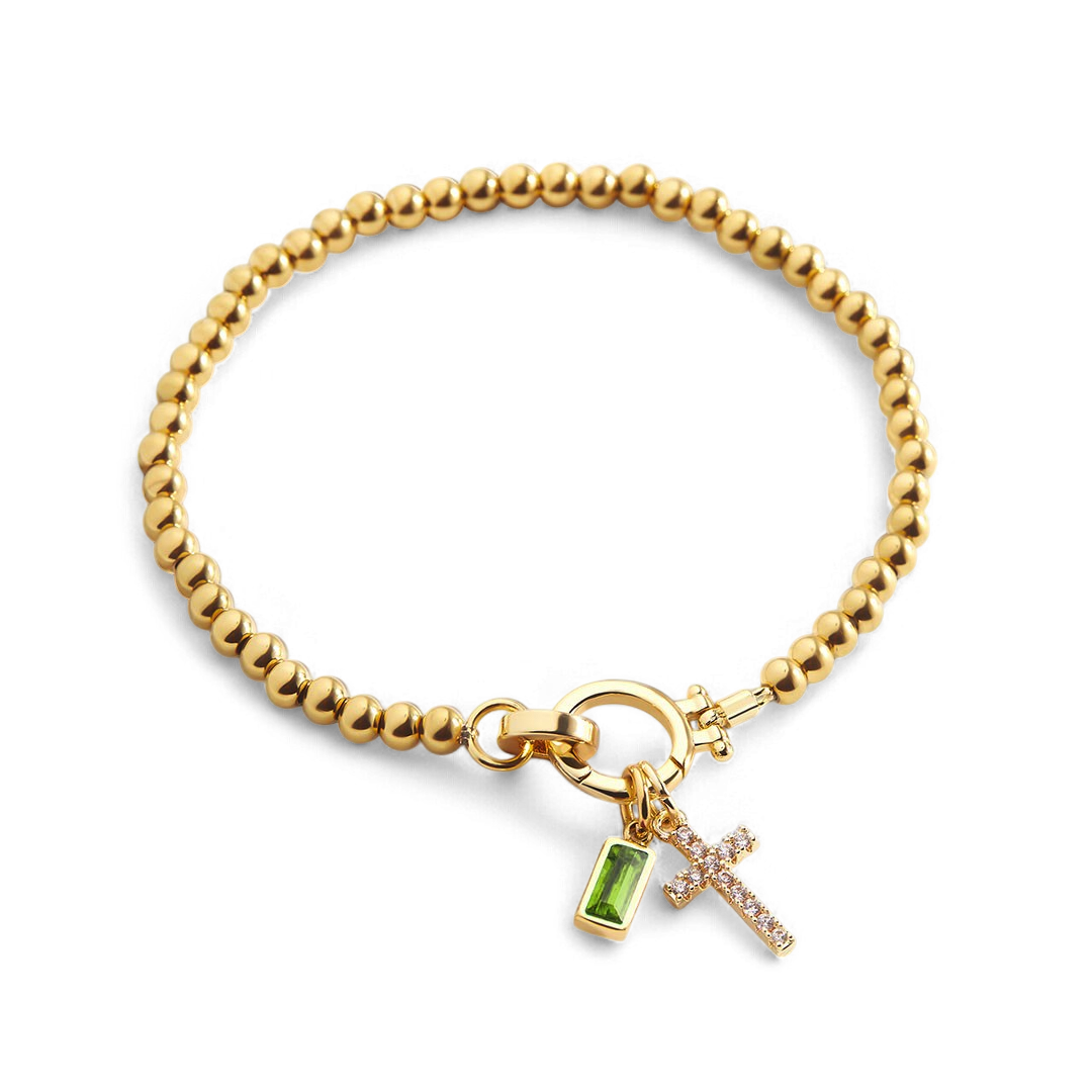 Cross Birthstone Bracelet