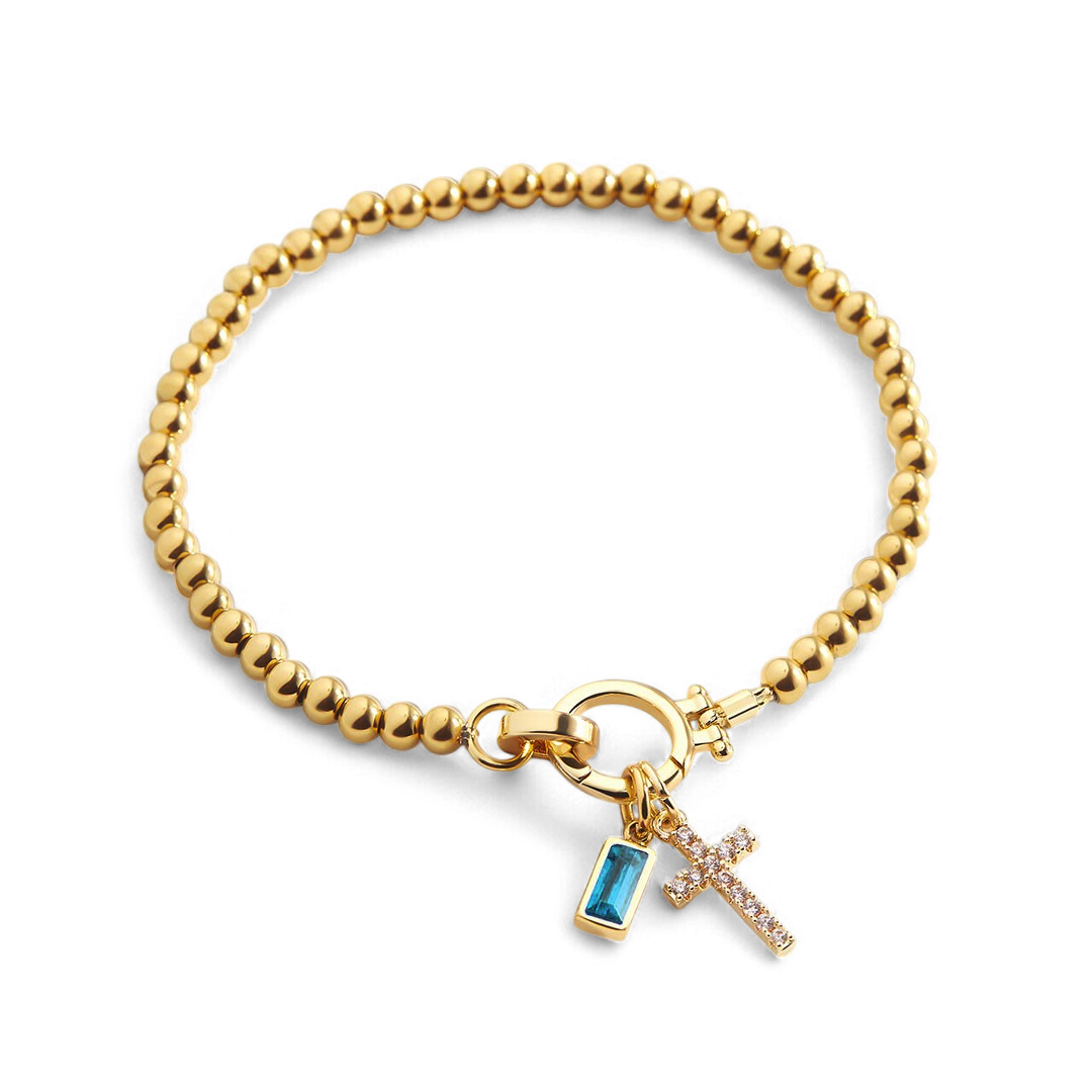 Cross Birthstone Bracelet