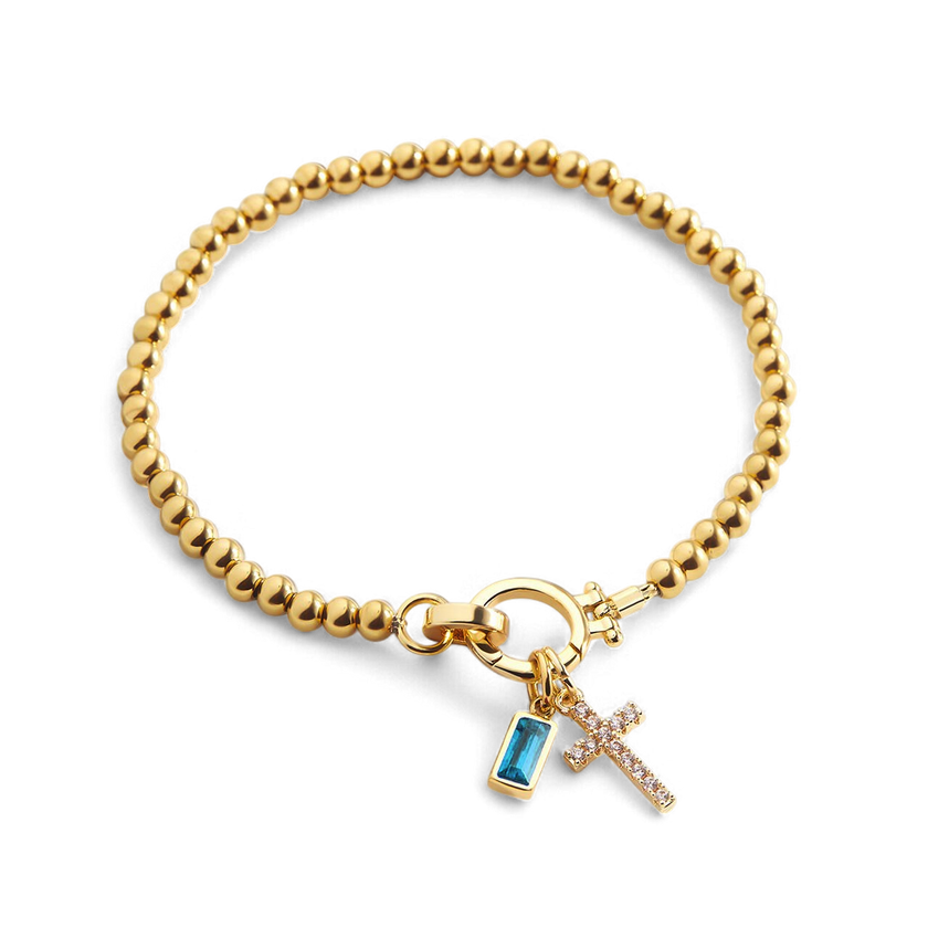 Cross Birthstone Bracelet