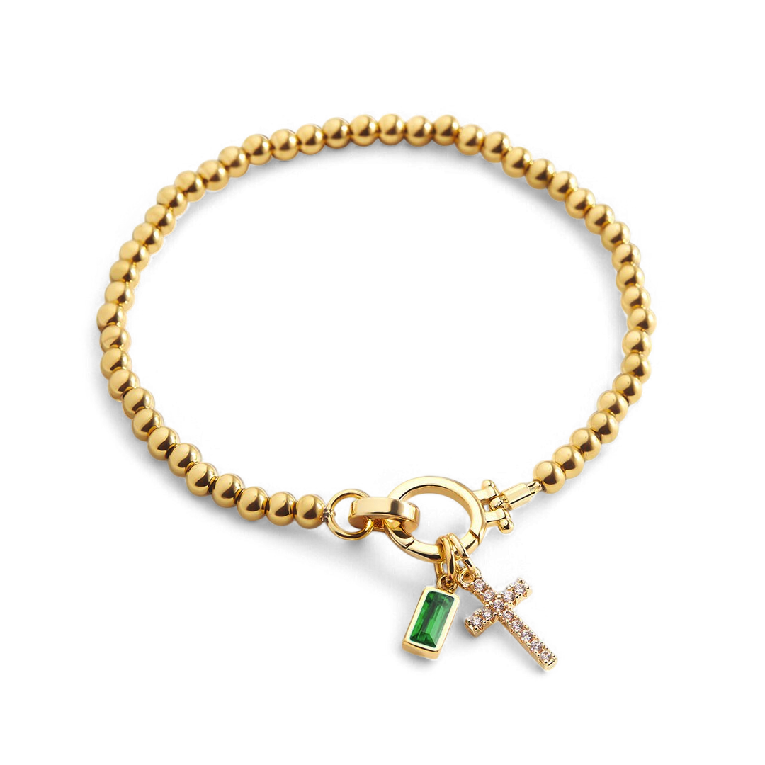 Cross Birthstone Bracelet