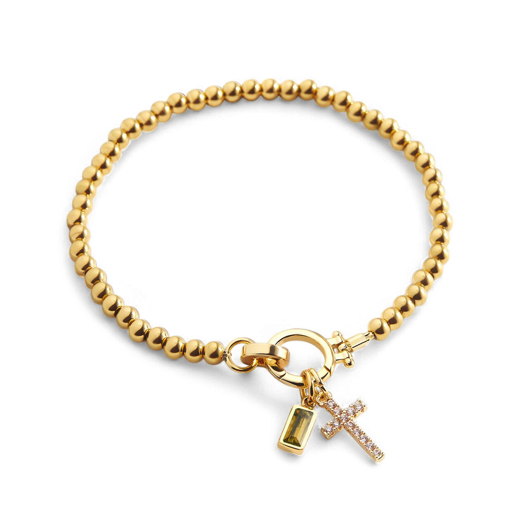 Cross Birthstone Bracelet