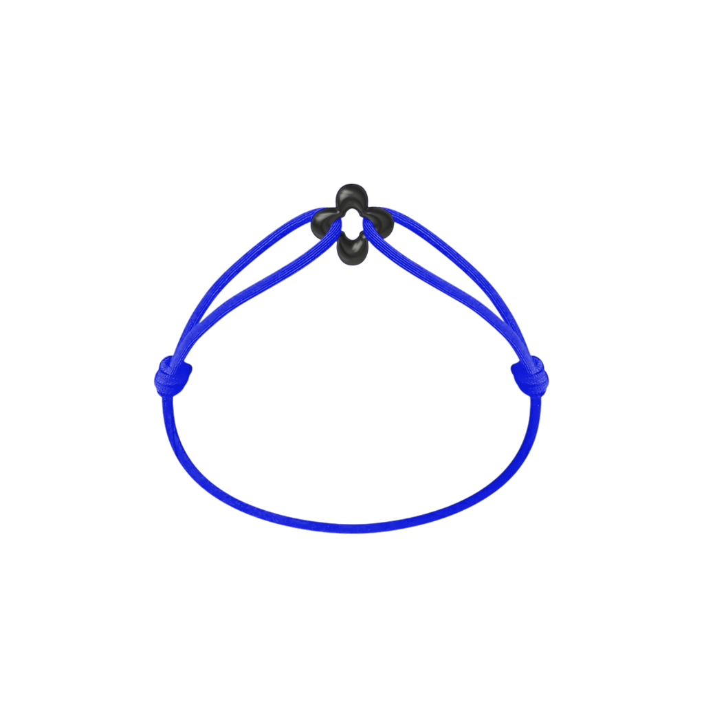 Mini Black Clover Cord Bracelet