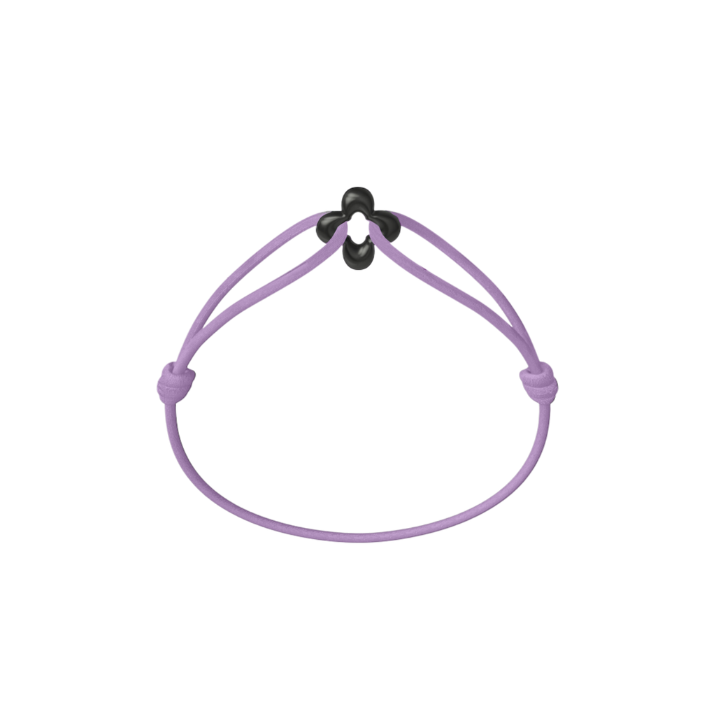 Mini Black Clover Cord Bracelet