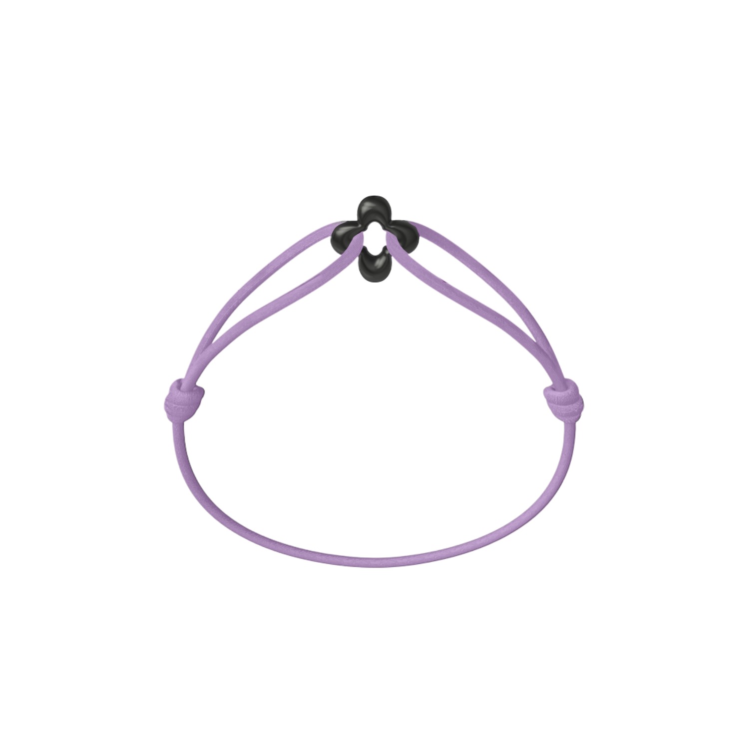 Mini Black Clover Cord Bracelet