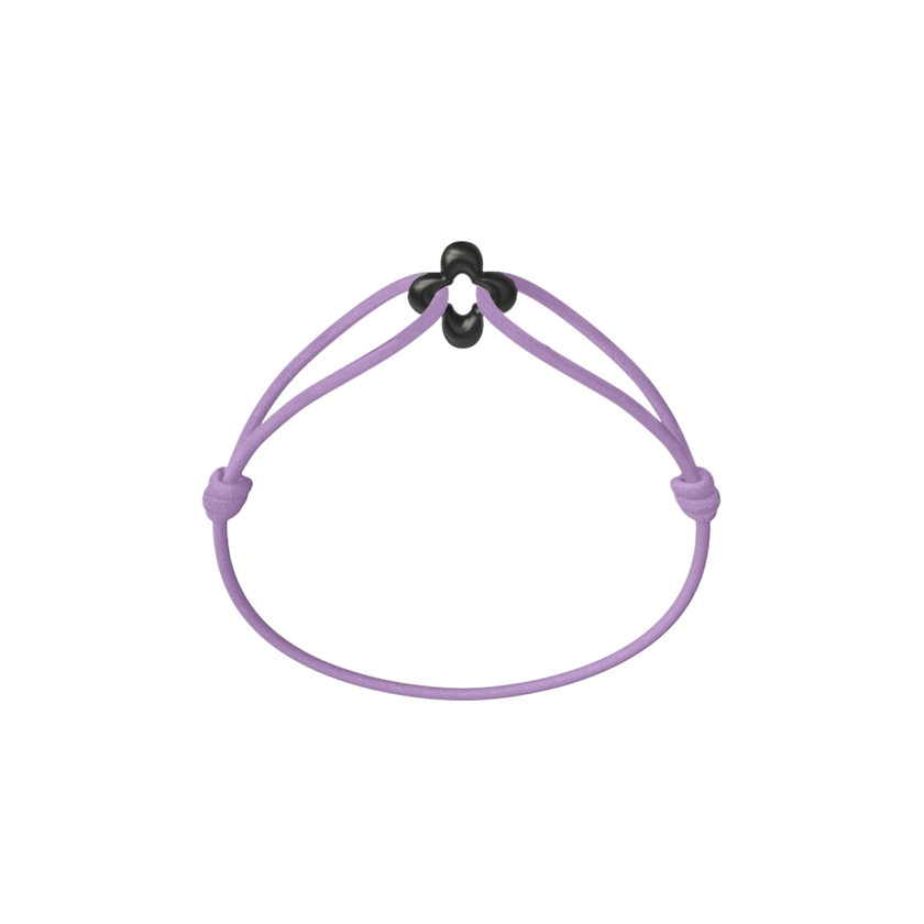 Mini Black Clover Cord Bracelet