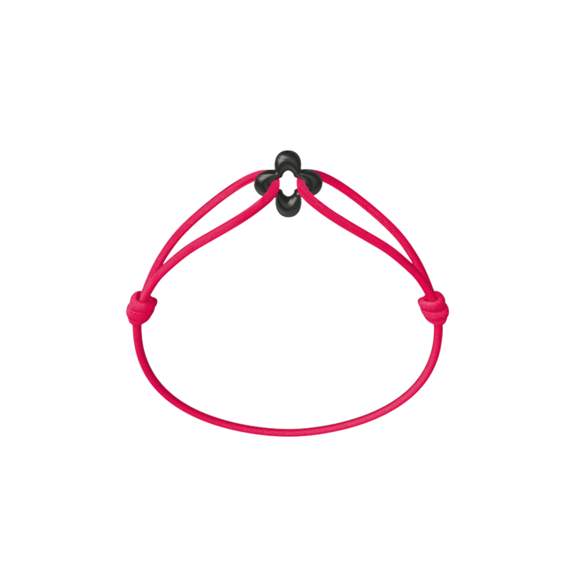 Mini Black Clover Cord Bracelet