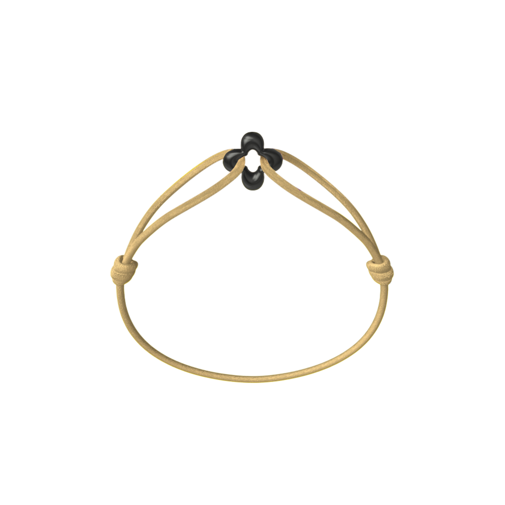 Mini Black Clover Cord Bracelet