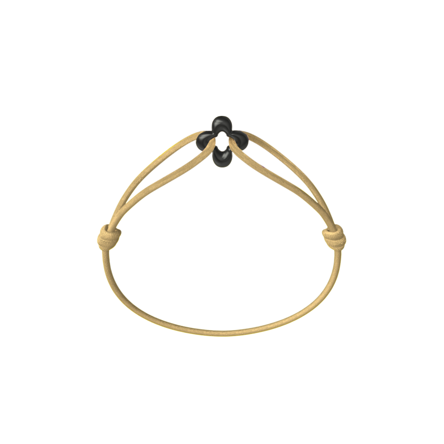 Mini Black Clover Cord Bracelet