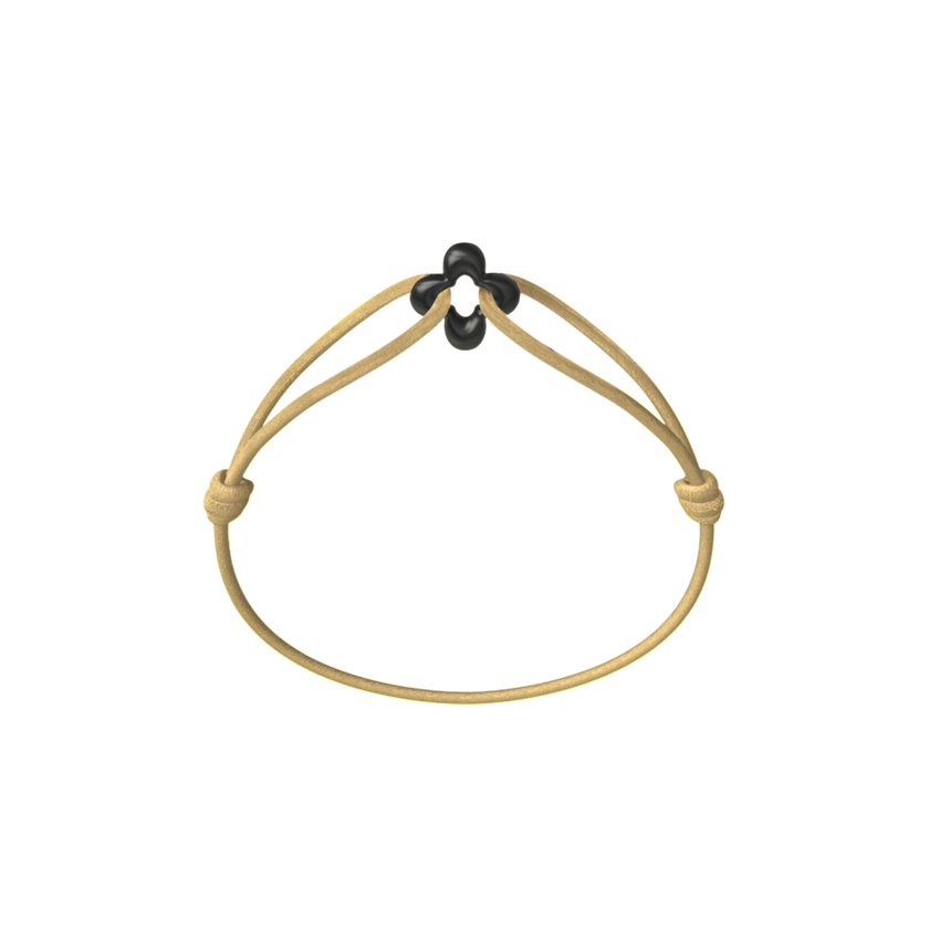 Mini Black Clover Cord Bracelet
