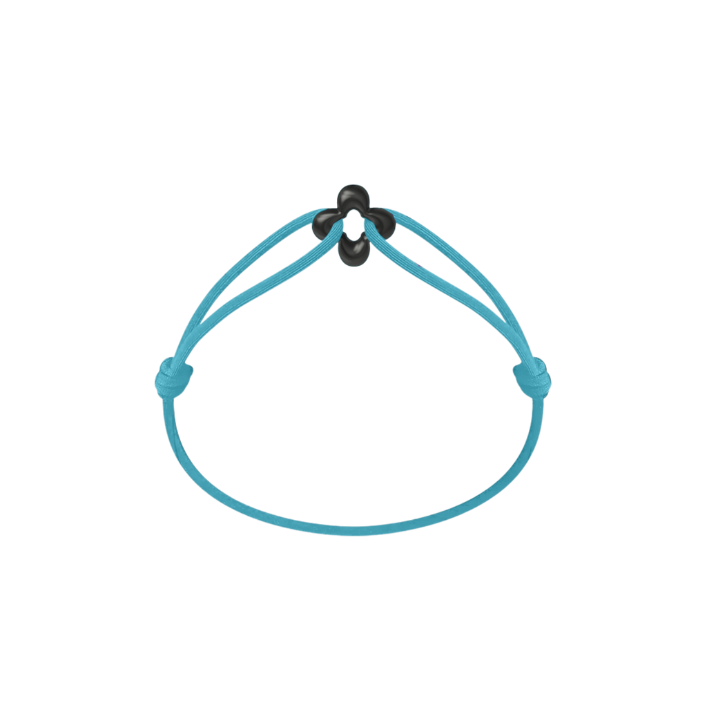 Mini Black Clover Cord Bracelet