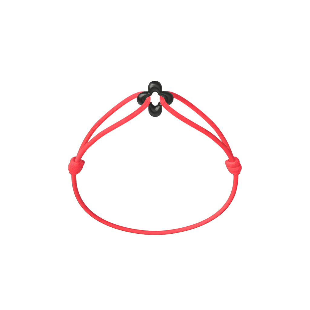 Mini Black Clover Cord Bracelet