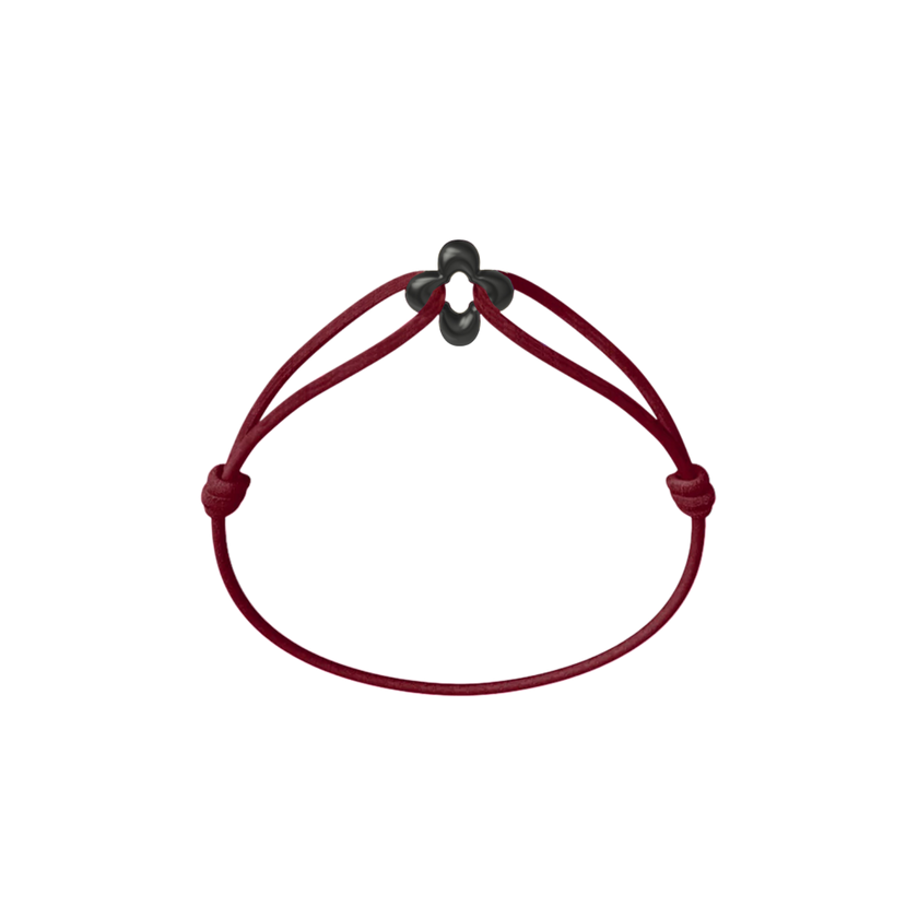 Mini Black Clover Cord Bracelet