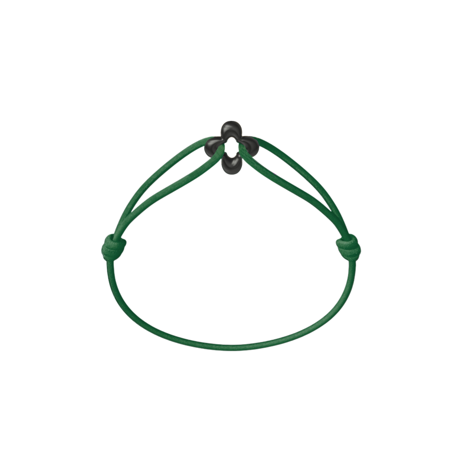 Mini Black Clover Cord Bracelet