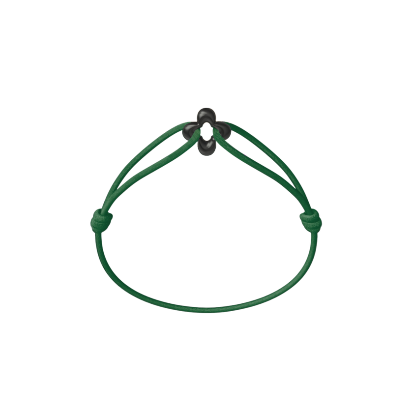 Mini Black Clover Cord Bracelet