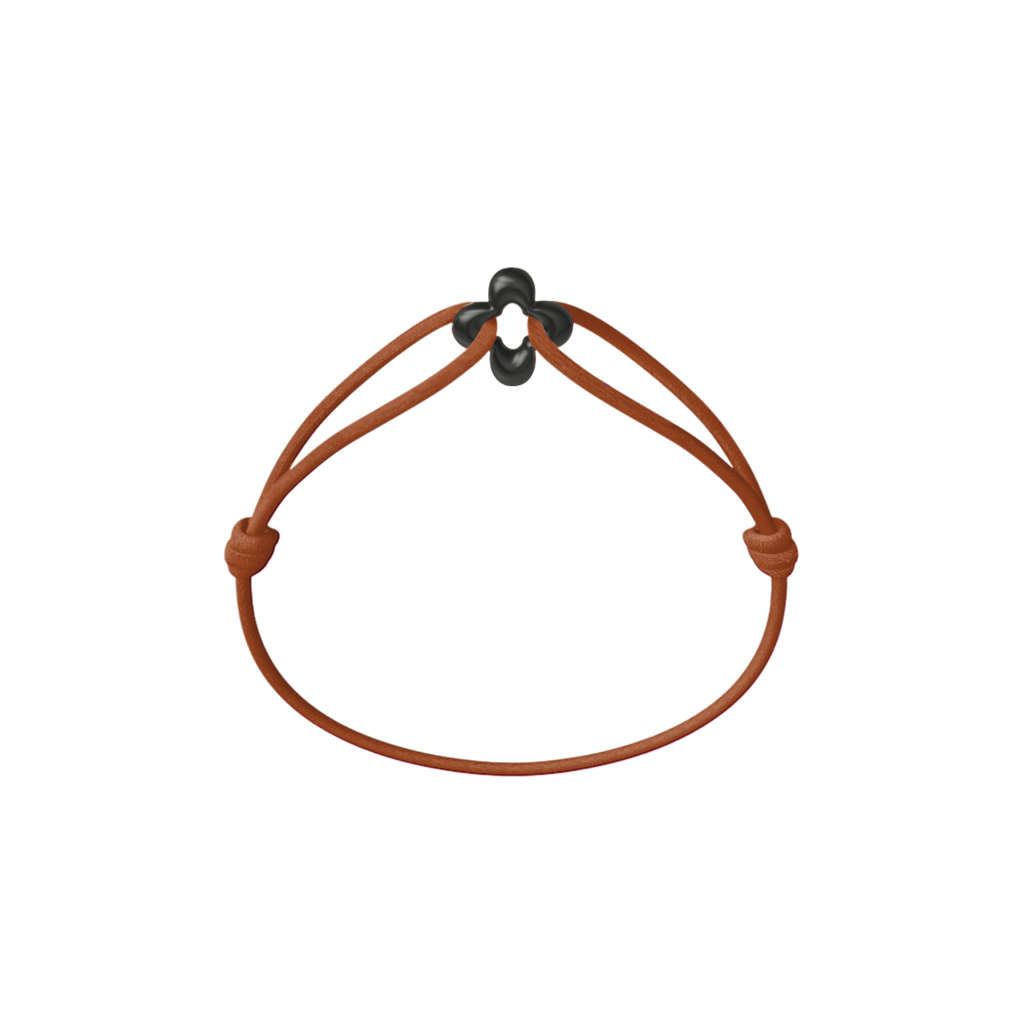 Mini Black Clover Cord Bracelet