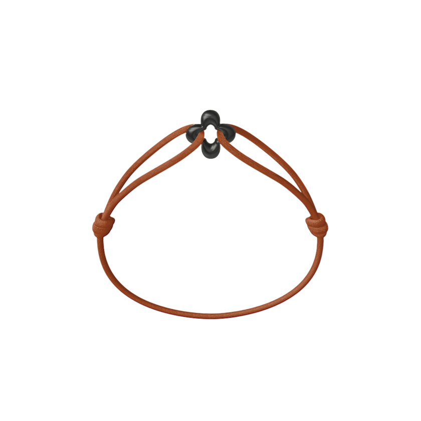 Mini Black Clover Cord Bracelet