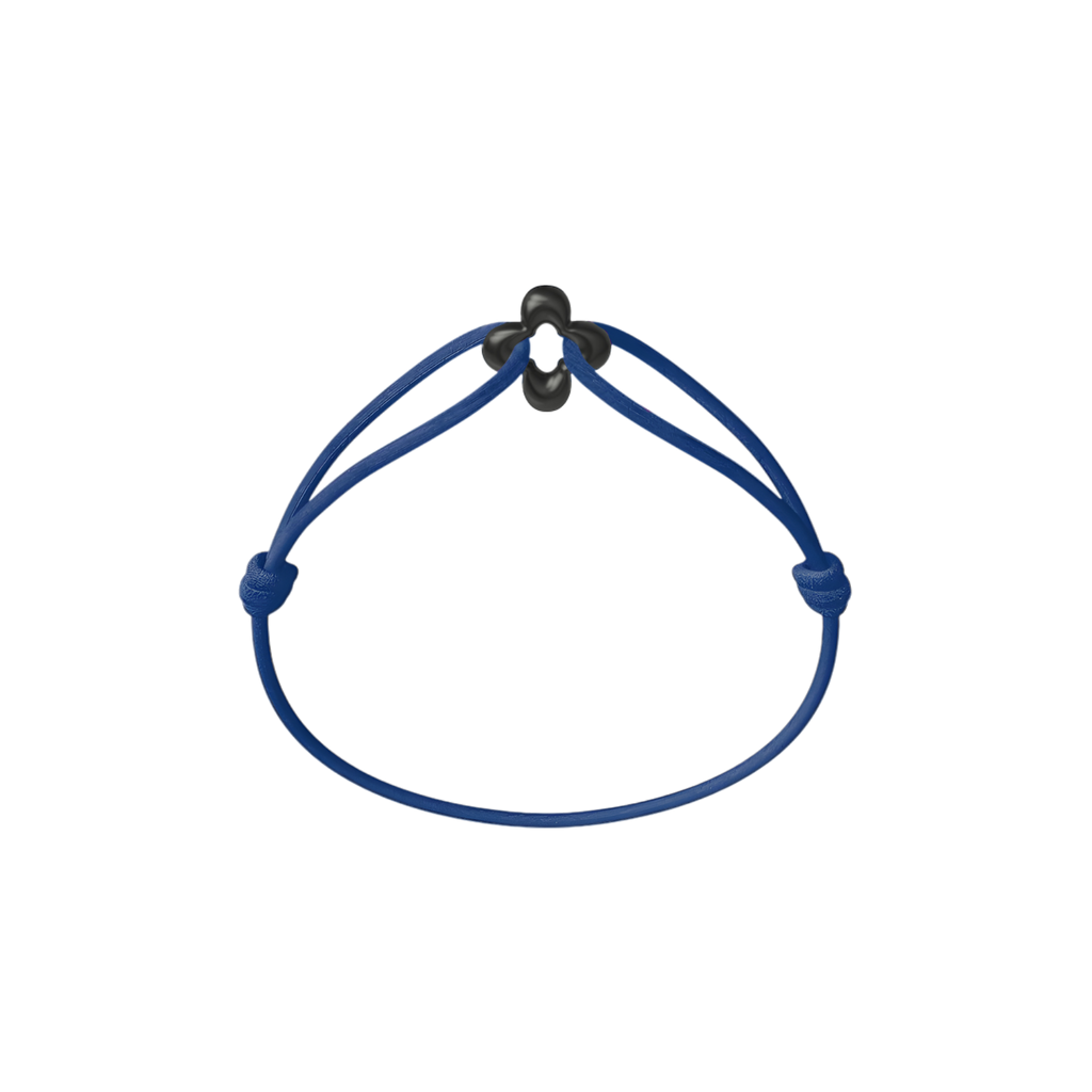 Mini Black Clover Cord Bracelet