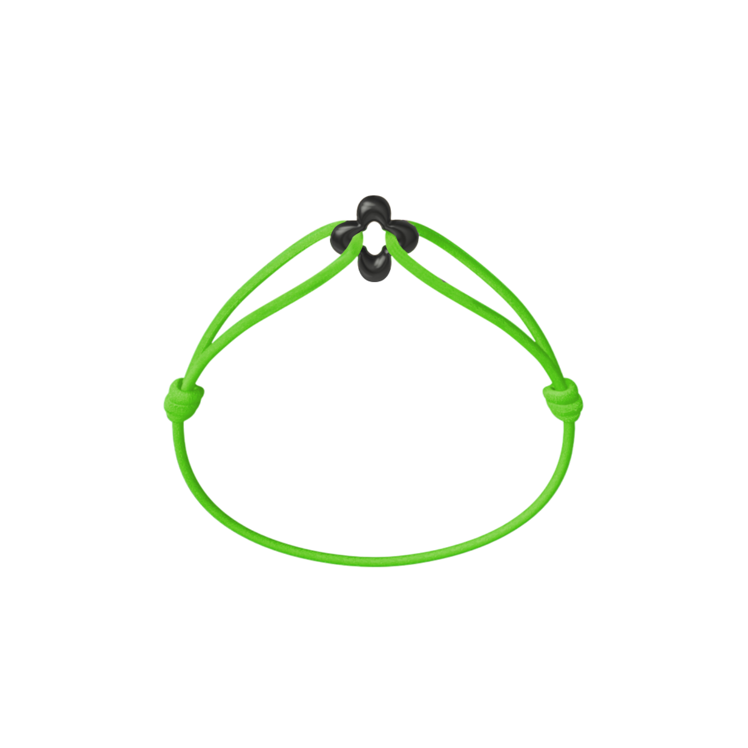 Mini Black Clover Cord Bracelet