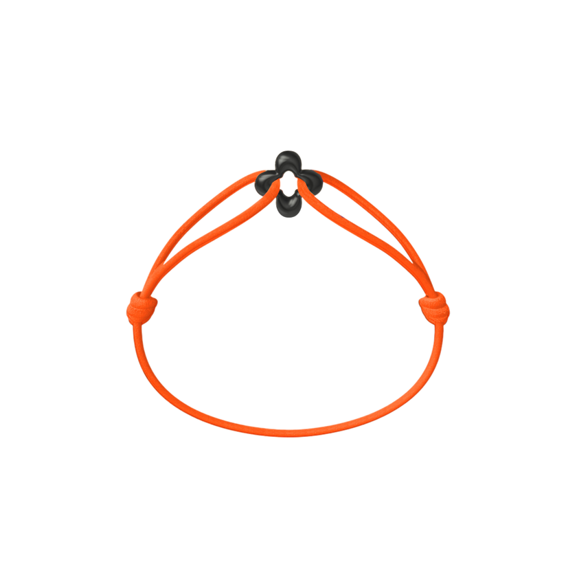 Mini Black Clover Cord Bracelet