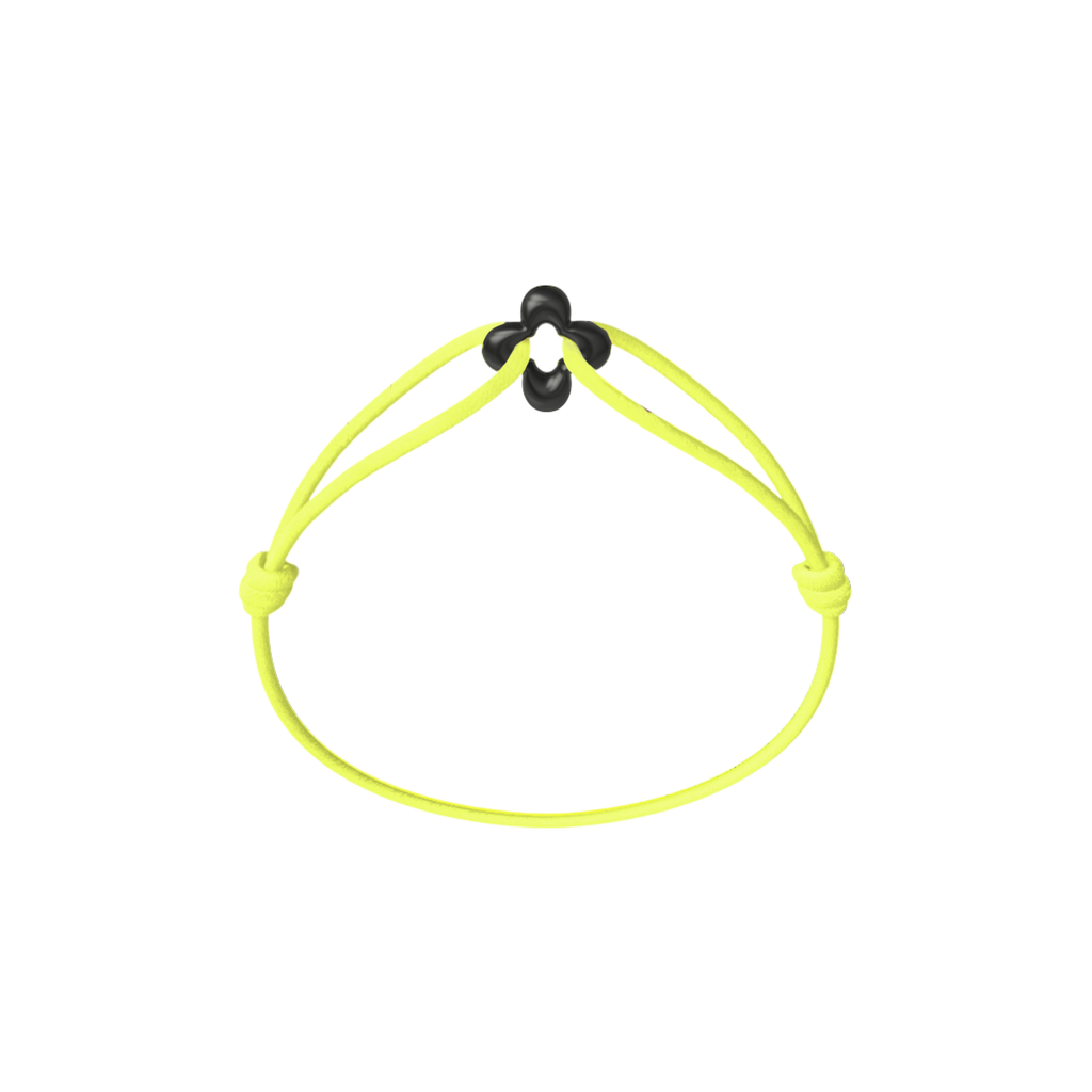 Mini Black Clover Cord Bracelet