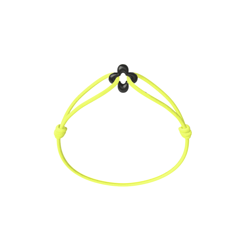 Mini Black Clover Cord Bracelet