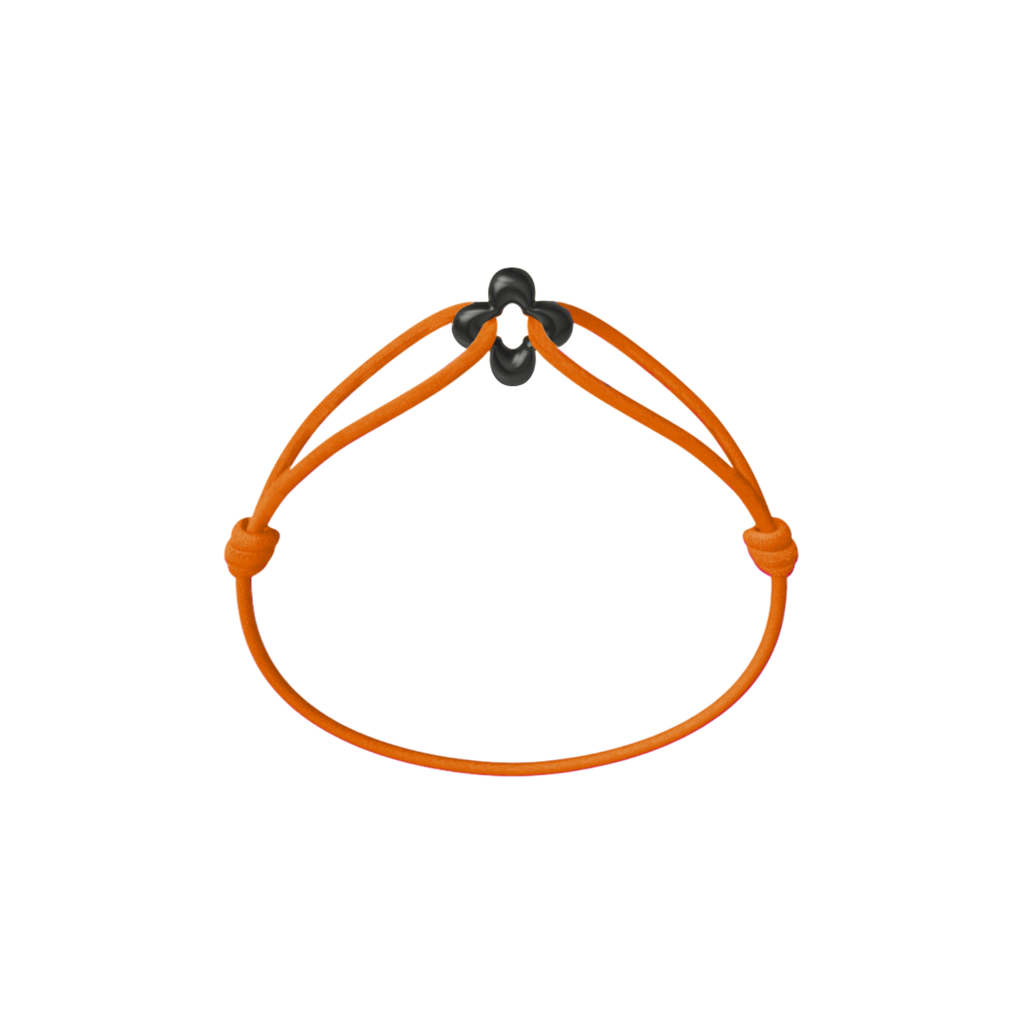 Mini Black Clover Cord Bracelet