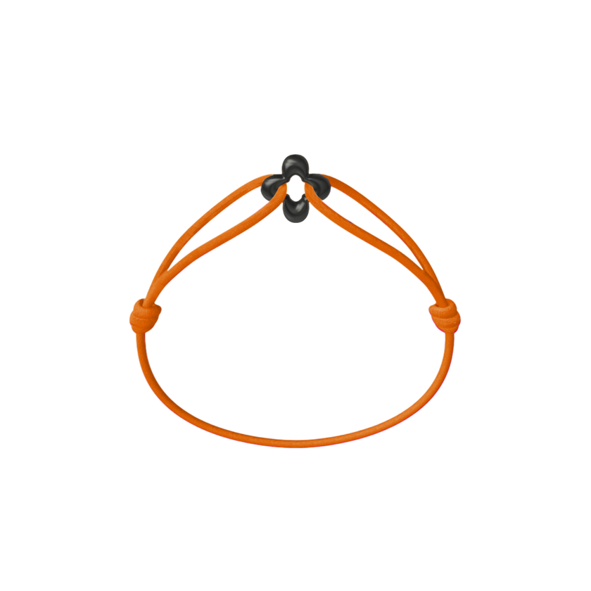 Mini Black Clover Cord Bracelet