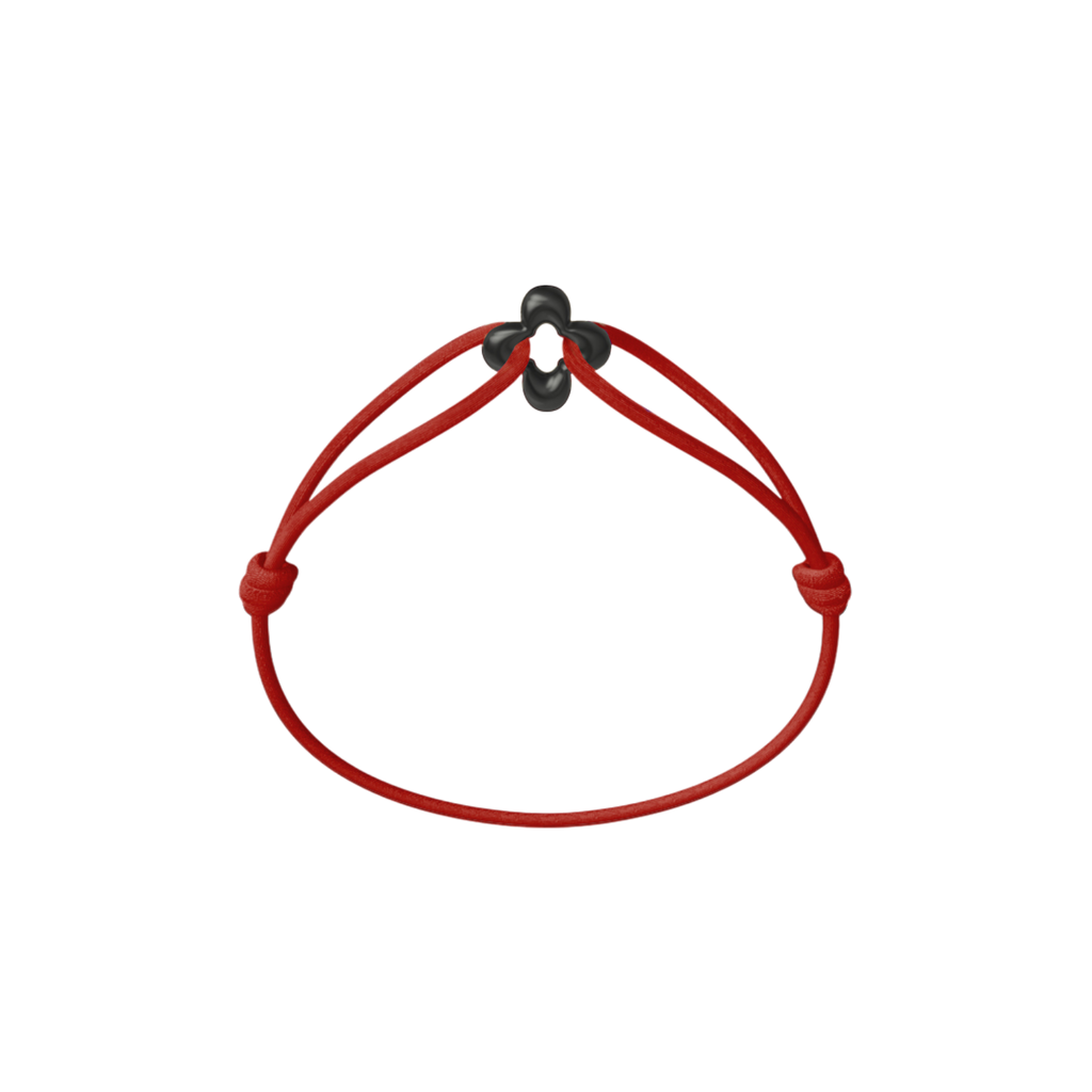 Mini Black Clover Cord Bracelet