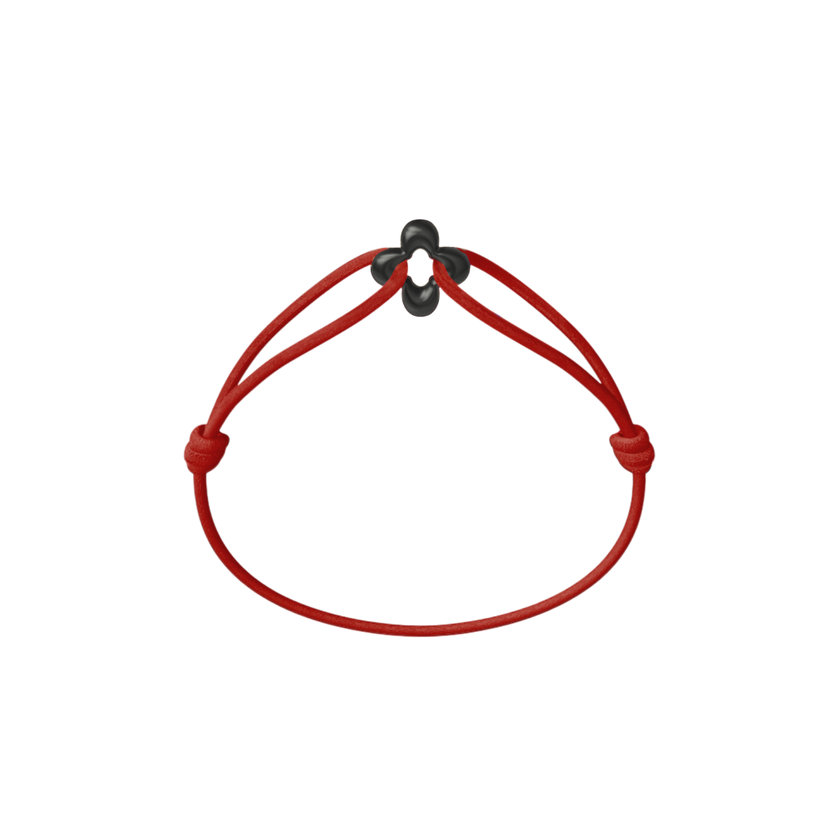 Mini Black Clover Cord Bracelet