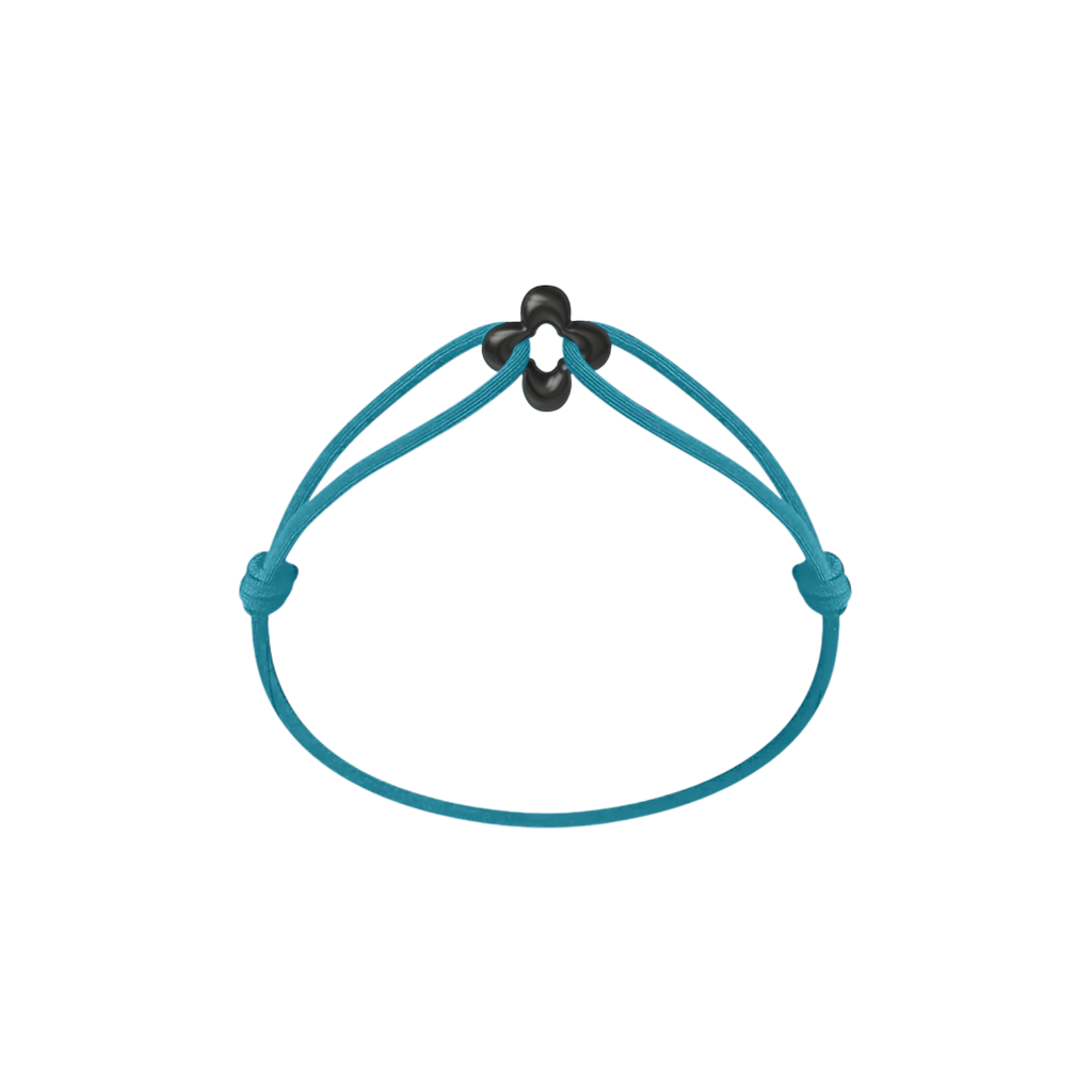 Mini Black Clover Cord Bracelet