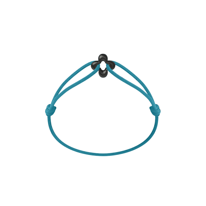 Mini Black Clover Cord Bracelet