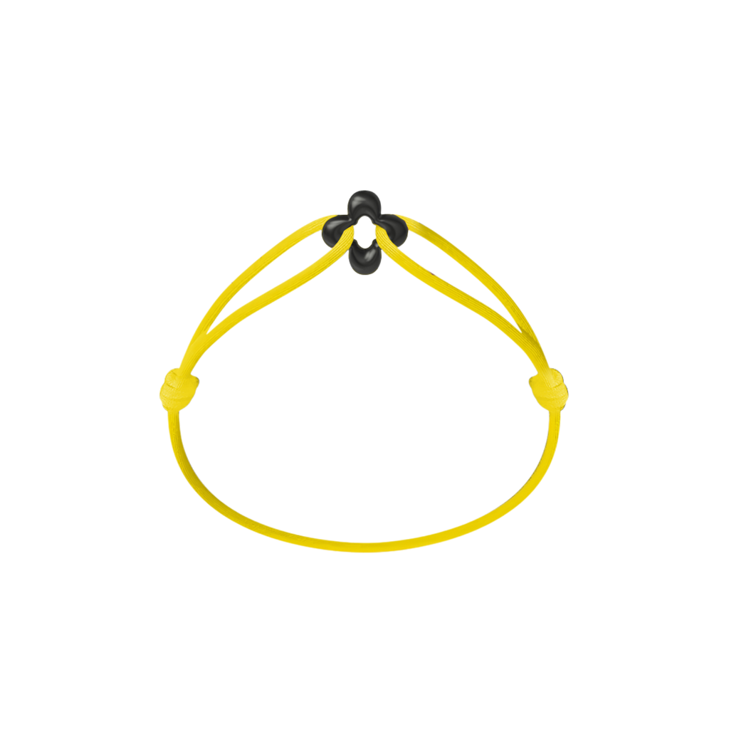 Mini Black Clover Cord Bracelet