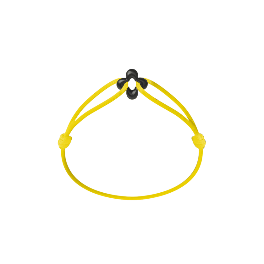 Mini Black Clover Cord Bracelet