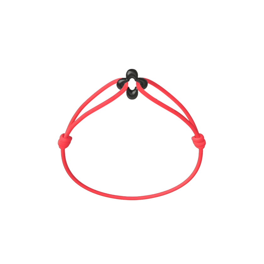 Mini Black Clover Cord Bracelet