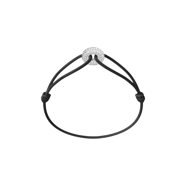 Mini Silver Soho Pavé Cord Bracelet