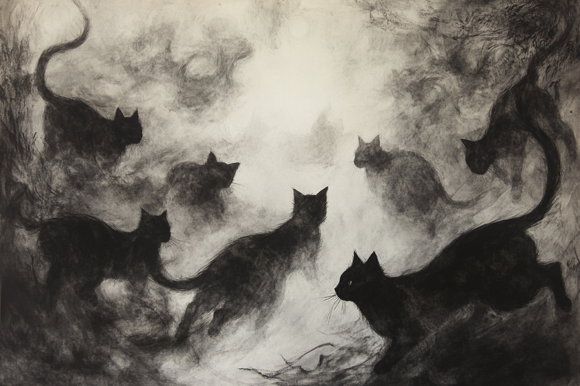 Black Cats Canvas