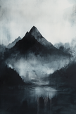 Black Mountain Silhouette Canvas