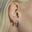 Huggie Earrings with Blue Stones