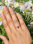 Blauer Saphirring in 18k Gold Vermeil