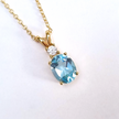Blue Topaz Pendant Necklace in 18k Gold Vermeil