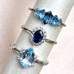 Ring mit Ombré-Blautopas in Sterlingsilber