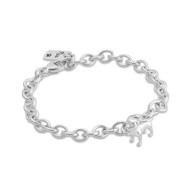 Pulsera con dije de perro Staffordshire Bull Terrier plateado