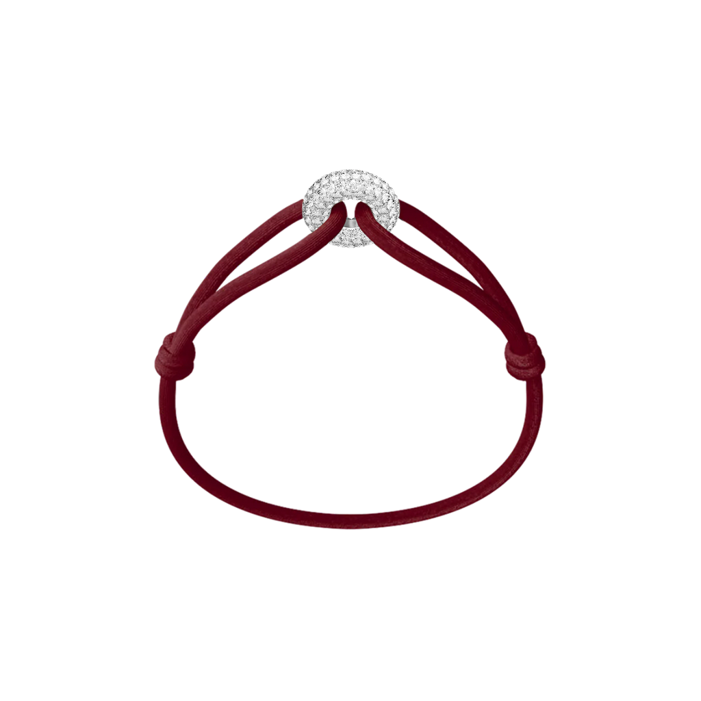 Silver Soho Pavé Cord Bracelet