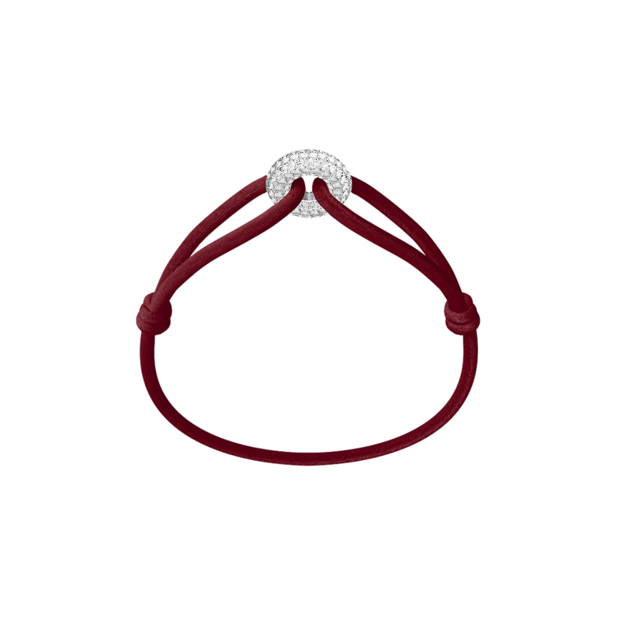 Silver Soho Pavé Cord Bracelet