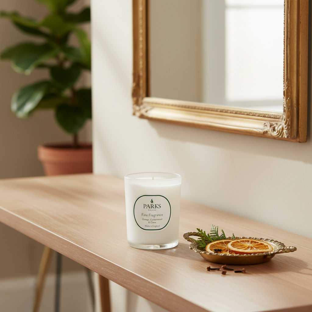 FINE FRAGRANCE 180G CANDLE ORANGE, CEDAR & CLOVE