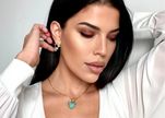 Collar Corazón Barra T de Turquesa con Baño de Oro de 18k Sanora Luxe